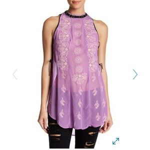 Free people Sunset Kiss embroidered floral tunic